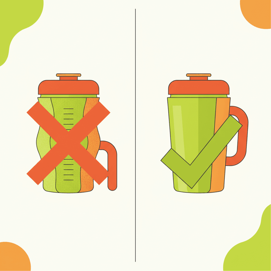 A comparison illustration: on the left, a product photo with distorted texture and an extra handle added by AI
