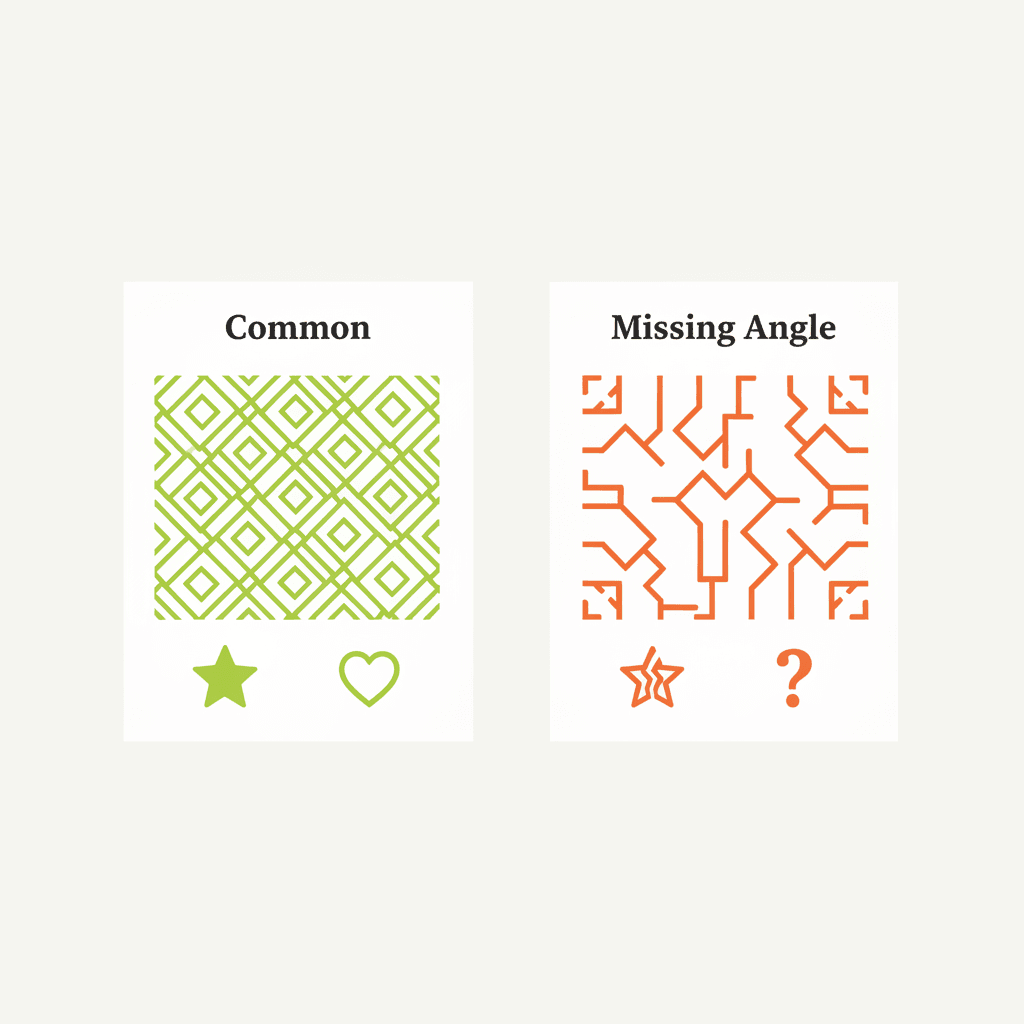 A flat illustration showing two Etsy listing cards side by side with highlighted title patterns in lime-green